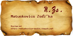 Matuskovics Zsóka névjegykártya